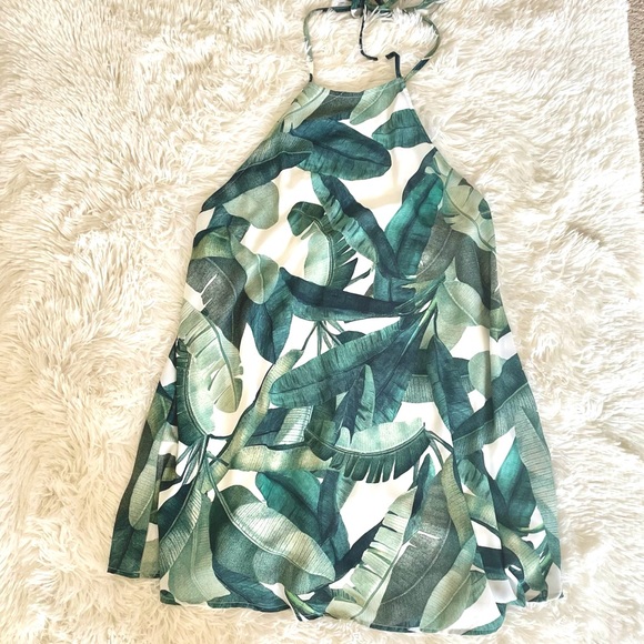 Show Me Your MuMu Katy Palm Halter Dress, S - Picture 2 of 4
